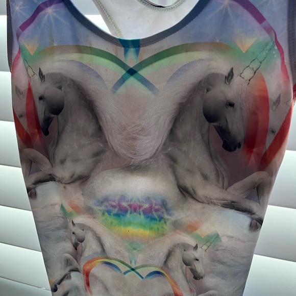 Amazing NWT Unicorn One Piece Swimsuit size XL - Picture 3 of 4